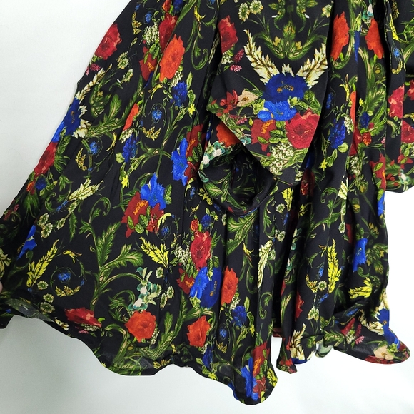 ALICE & OLIVIA Chelsea Palace Smocked Neck Floral Halter Mini Dress Sz.0 (NWT) - Picture 10 of 15